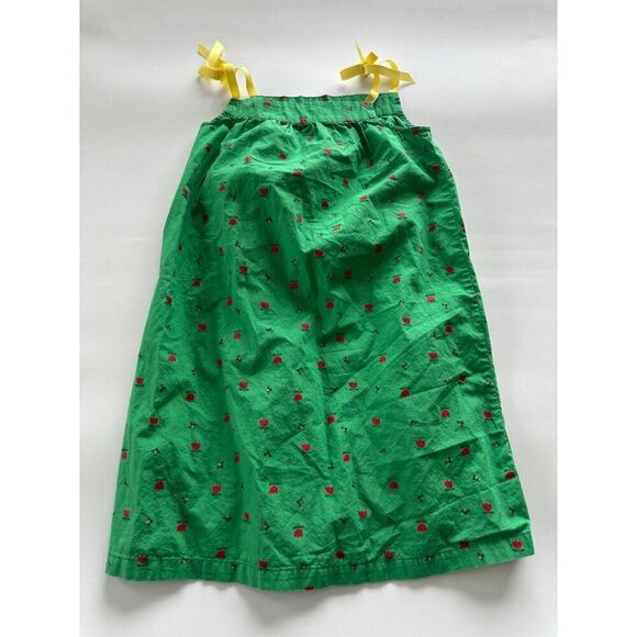 Hanna Andersson 130 Girls 8 Green Sundress Tulip Bee Lightweight Cotton Summer - Picture 1 of 8